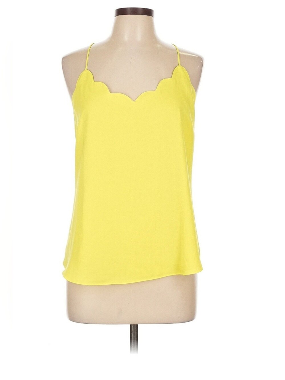 J. Crew Yellow 10 Scallop-Edge Spaghetti Strap Top